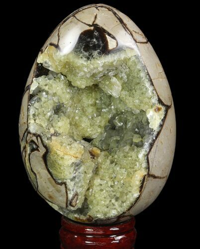 Septarian Dragon Egg Geode - Yellow Crystals #89571